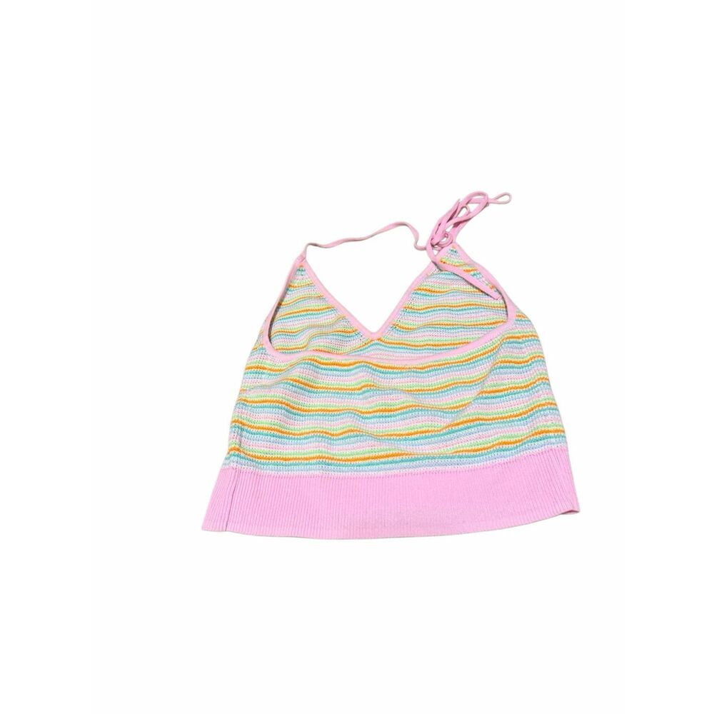 Free People Intimately Striped Halter Top Crop Women's Size Small